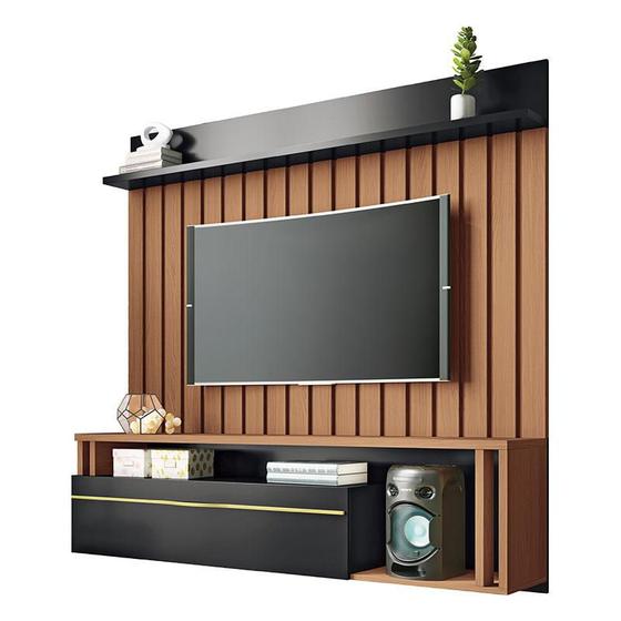 Imagem de Painel para TV Home Suspenso Self Nature Preto - HB Móveis