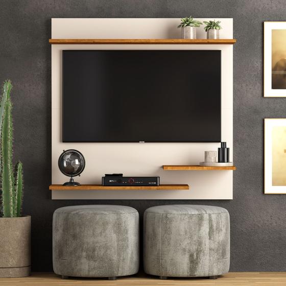 Imagem de Painel Para Tv Sala/Quarto Até 32 Polegadas Smart Plus Madri - Off White/Nature