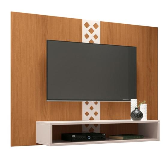 Imagem de Painel para TV Suspenso 47 Pol. Com Nicho Format H01 Off White/Cinamomo - Mpozenato