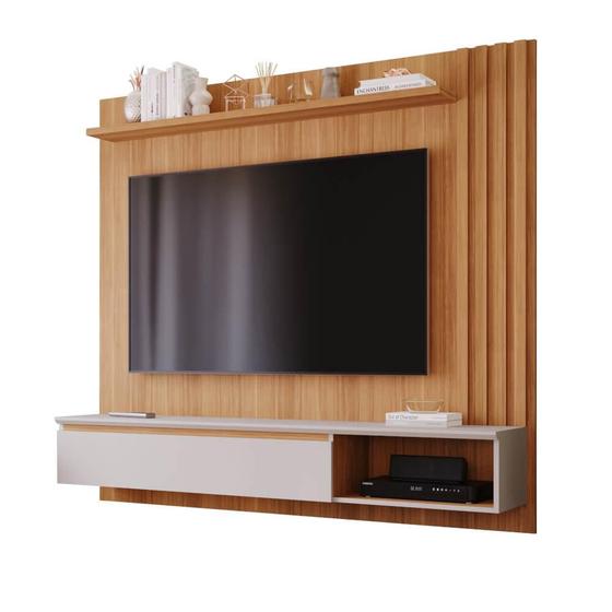 Imagem de Painel Permobili Panama Plus para TV de ate 60 Polegadas 100% MDF - Nature/Off White