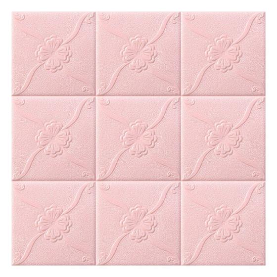 Painel Placa 3D Auto Adesivo Flor Rosa Alto Relevo 70x70cm Menor preço em Painel Placa 3D Auto Adesivo Flor Rosa Alto Relevo 70x70cm