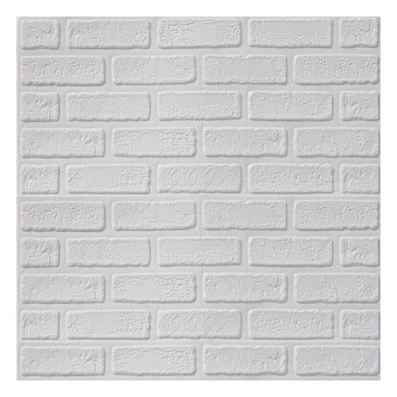 Painel Placa 3D Auto Adesivo Tijolo À Vista Branco 70x70cm - Gici Decor ...
