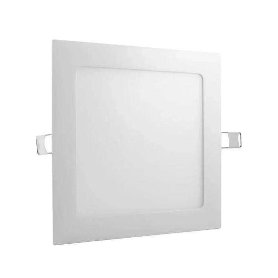 Imagem de Painel Plafon Led 12w Quadrado Embutir 3000k Luminária 17cm