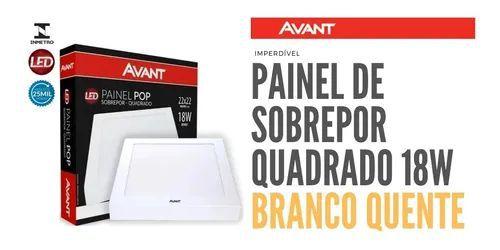 Imagem de Painel Plafon Led 18w Avant Sobrepor Quadrado Branco Quente