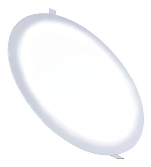 Painel Plafon Led 18w Redondo Embutir Branco Frio Luminária kanko