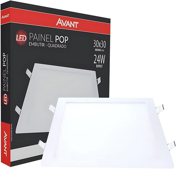Painel Plafon Led 24w Quadrado Embutir Bco Frio 30x30 Avant Menor preço em Painel Plafon Led 24w Quadrado Embutir Bco Frio 30x30 Avant