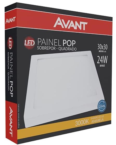 Painel Plafon Led 30x30 24w Quadrado Embutir Amarelo 3000K - Avant é boa?