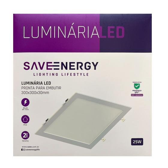 Painel Plafon Led Embutir 30X30cm 25W 4000K Branco Bivolt - Save Energy - SE-240.3008 Menor preço em Painel Plafon Led Embutir 30X30cm 25W 4000K Branco Bivolt - Save Energy - SE-240.3008