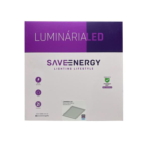 Imagem de Painel Plafon Led Embutir 40X40cm 36W 6500K Branco Bivolt - Save Energy - SE-240.925