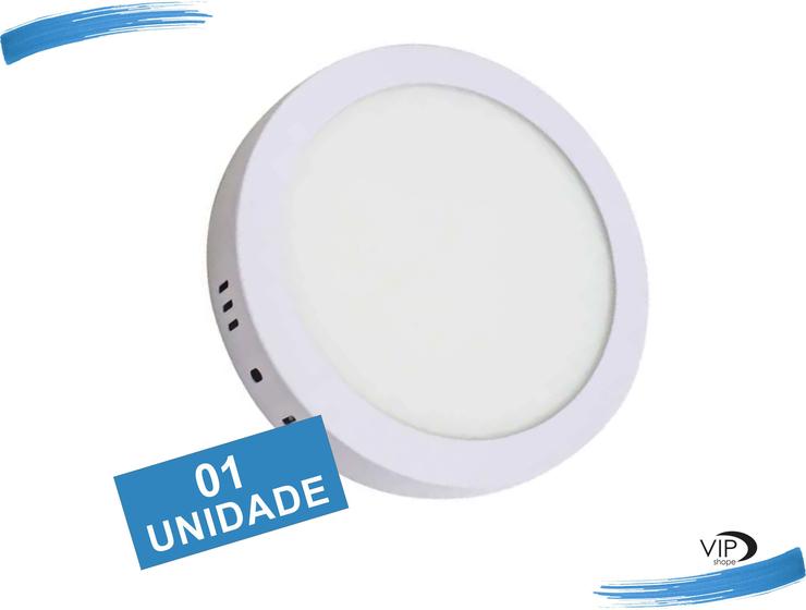 Painel Plafon Luminária 12w Led Redondo Sobrepor Branco Frio KANKO