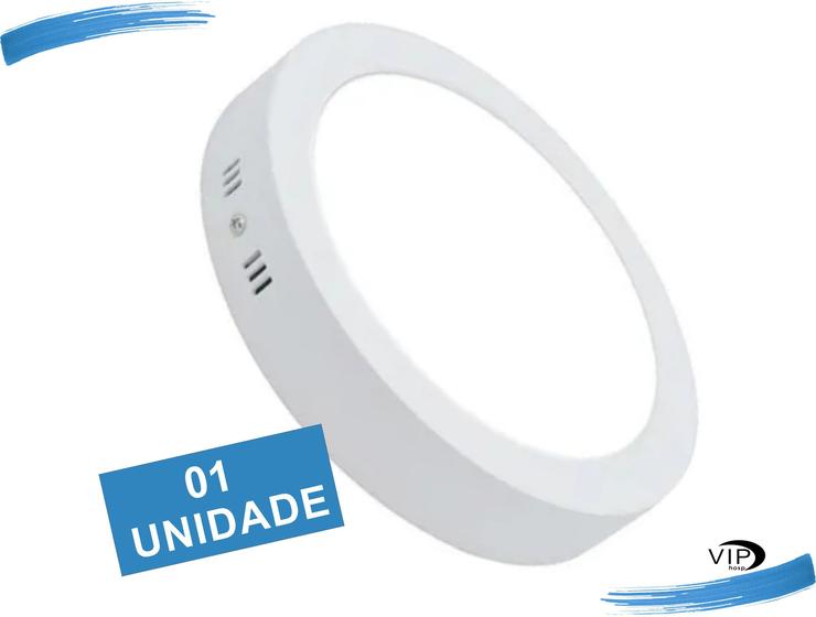 Painel Plafon Luminaria 25w Led Redondo Sobrepor Branco Frio 28cm