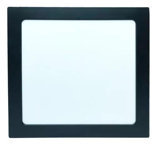 Imagem de Painel Plafon Preto 12w Sobrepor Quadrado Branco Frio 6500k Bivolt 110/220v Luminária Gesso Teto Quarto Sala Cozinha Fácil instalação
