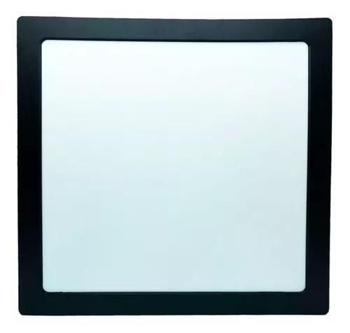Imagem de Painel Plafon Preto 18w Embutir Quadrado Branco Frio 6500k Bivolt 110/220v Luminária gesso