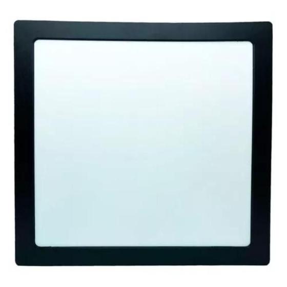 Imagem de Painel Plafon Preto 18w Embutir Quadrado Branco Frio 6500k Bivolt 110/220v Luminária gesso