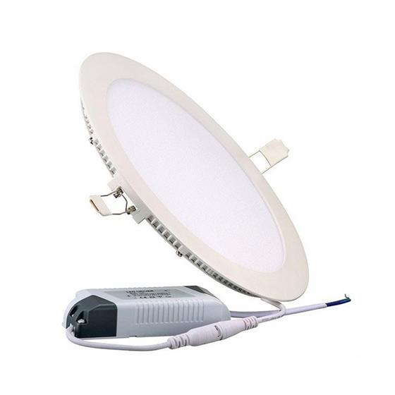 Painel Plafon Redondo Embutir Luminária LED 9W Borda Infinita Space