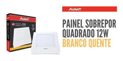 Imagem de Painel Plafon Sobrepor Quadrado 12w Avant Branco Quente