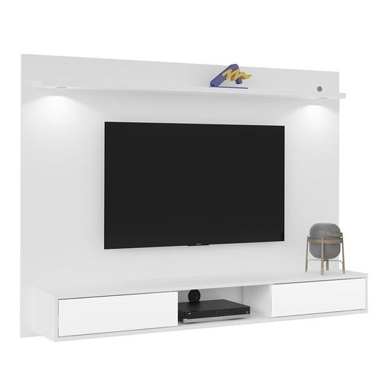 Imagem de Painel Platinum Branco para TV até 47 Polegadas 2 Portas com Espelho e Luzes LED -Artely