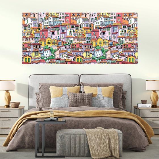 Imagem de Painel Quadro Adesivo - Casinhas colorida