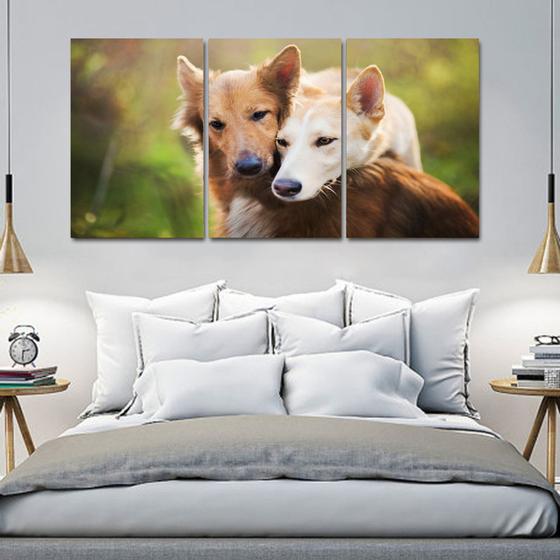 Imagem de Painel quadros mosaico cachorros e gatos(pet) med. 105x65 ps 2mm adesivo fosco borda infinita
