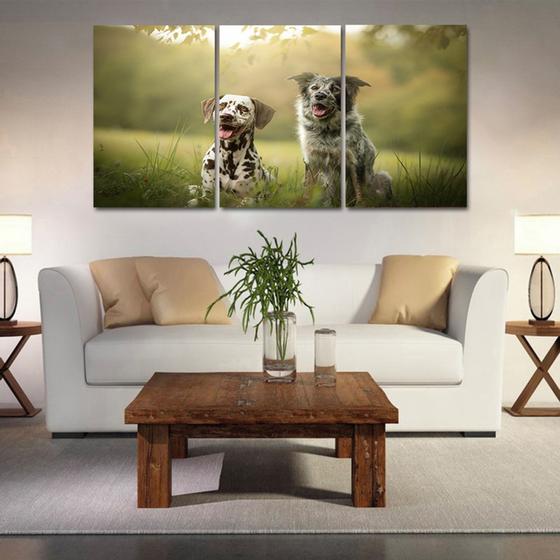 Imagem de Painel quadros mosaico cachorros e gatos(pet) med. 105x65 ps 2mm adesivo fosco borda infinita