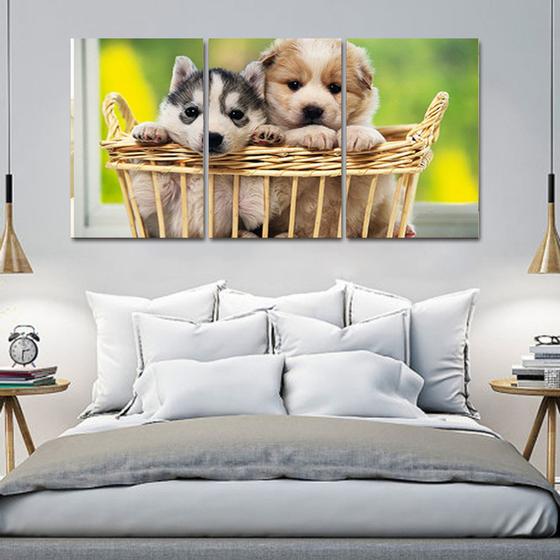 Imagem de Painel quadros mosaico cachorros e gatos(pet) med. 105x65 ps 2mm adesivo fosco borda infinita