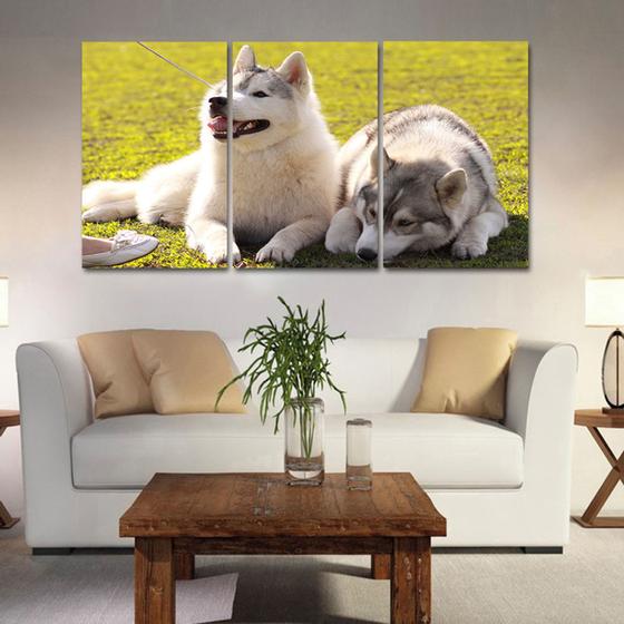 Imagem de Painel quadros mosaico cachorros e gatos(pet) med. 105x65 ps 2mm adesivo fosco borda infinita