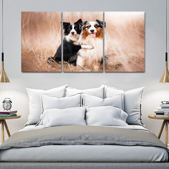 Imagem de Painel quadros mosaico cachorros e gatos(pet) med. 105x65 ps 2mm adesivo fosco borda infinita