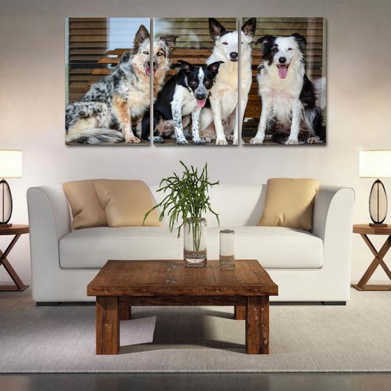 Imagem de Painel quadros mosaico cachorros e gatos(pet) med. 105x65 ps 2mm adesivo fosco borda infinita