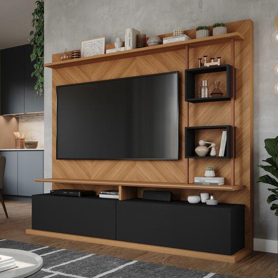 Painel Rack Home Para TV Sala Quarto 60 Polegadas 200cm Rodízios MDF Marrom Nature Preto Chumbo é boa?