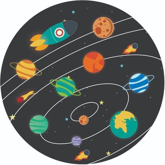 Imagem de Painel Redondo 3D Sublimado Astronauta E Galáxia Frd-073
