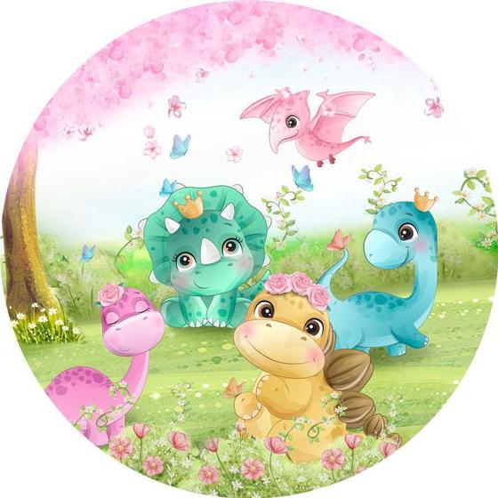 Imagem de Painel Redondo 3D Sublimado Dino Baby Frd-5358