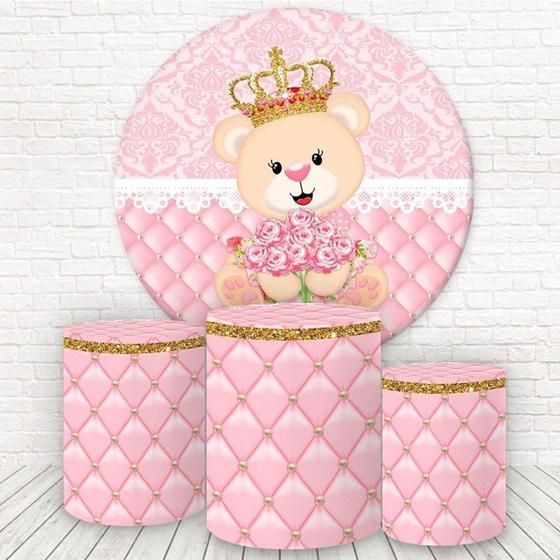 Imagem de Painel Redondo E Capas 3D Sublimado Ursa Princesa E Urso