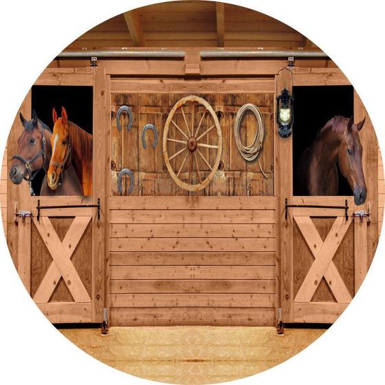 Imagem de Painel Redondo Tecido Sublimado 3D Cavalo Country WRD-2608