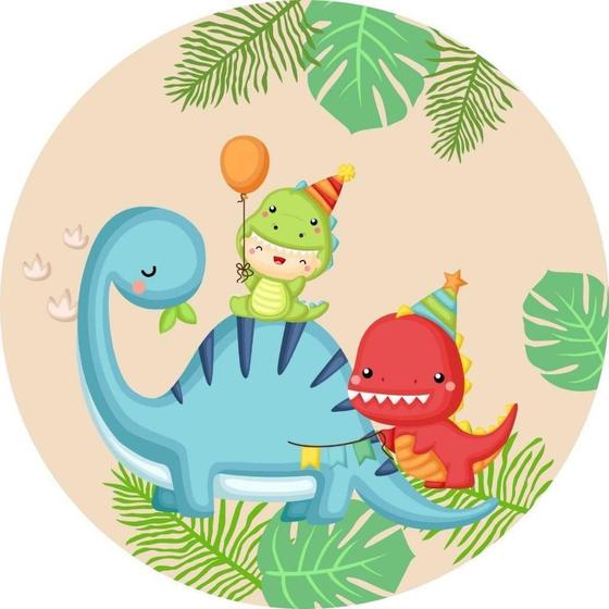 Imagem de Painel Redondo Tecido Sublimado 3D Dino Baby Frd-5821