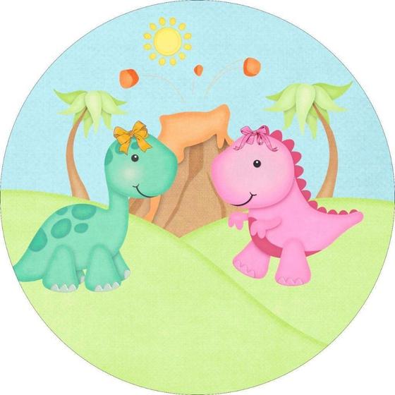 Imagem de Painel Redondo Tecido Sublimado 3D Dino Baby Frd-5826