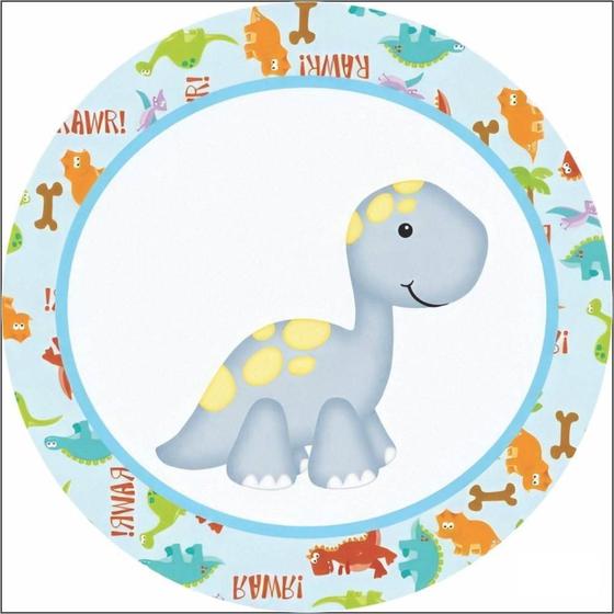 Imagem de Painel Redondo Tecido Sublimado 3D Dino Baby WRD-3544