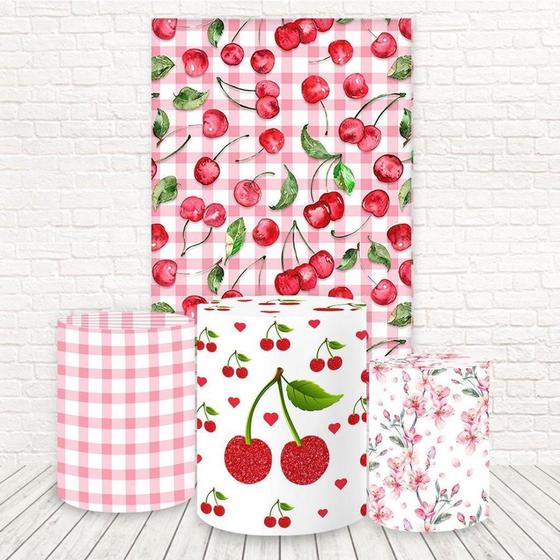 Imagem de Painel Retangular E Capas 3D Sublimado Frutinhas Fkpc-1647