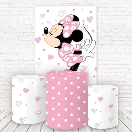 Imagem de Painel Retangular E Capas 3D Sublimado Minnie Fkpc-833