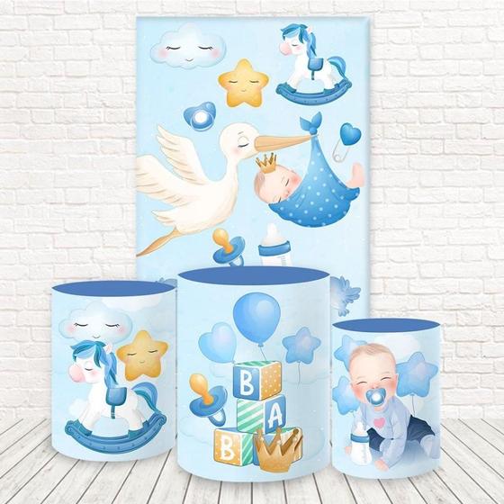 Imagem de Painel Retangular E Capas Tecido Chá De Bebê Fkpc-1257