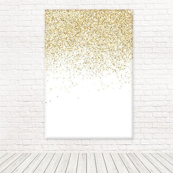 Imagem de Painel Retangular Tecido Sublimado 3D Efeito Glitter Dourado e Branco 1,50x2,20 WRT-4761