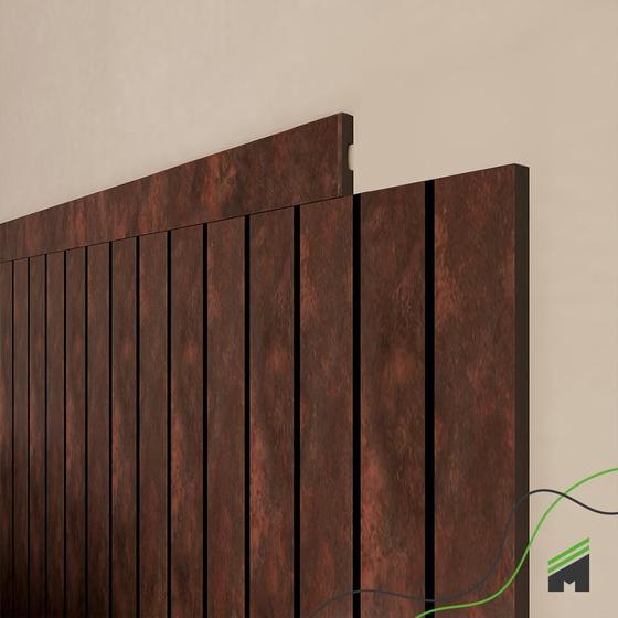 Imagem de Painel Ripado Cabeceira Quarto Cama Solteiro - Urban+ Corten