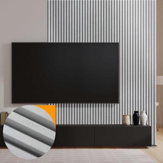 Imagem de Painel Ripado de Madeira Prime PVC Cambará Cinza Perfeito 2,9mX16cm