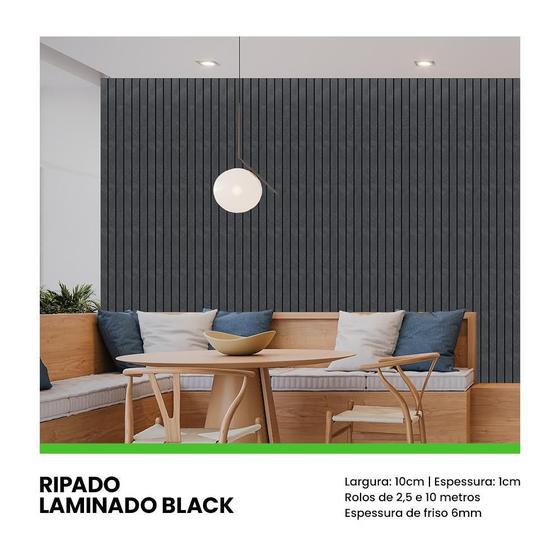 Imagem de Painel Ripado Laminado Eva 10Cm Largura Cor Black Linha