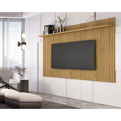 Painel Ripado Para Tv 72 Polegadas Frisado Classic 1.8 x 1.35 Cumaru ...