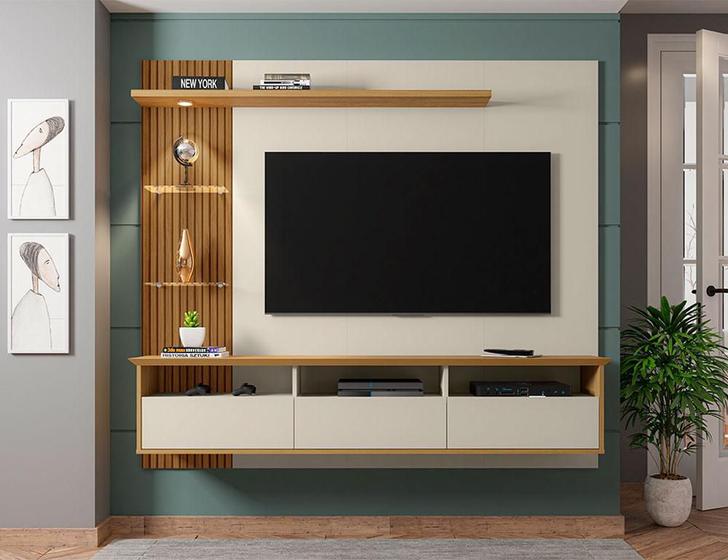 Painel Sala para TV até 60 Polegadas Trend c/ LED 3 Portas Menor preço em Painel Sala para TV até 60 Polegadas Trend c/ LED 3 Portas