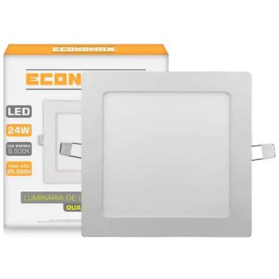 Imagem de Painel Slim Led 24W 6.500k Quadrado de Embutir Economax