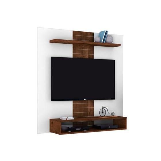 Imagem de Painel Smart Para Tv Até 47''  Branco/Rústico Malbec - Dj Móveis