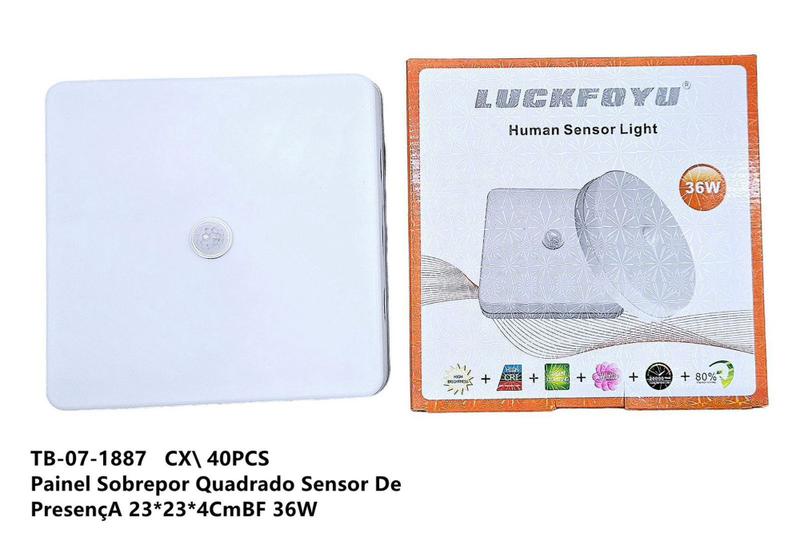 Imagem de Painel sobrepor quadrado sensor de presenca bf 36w tb-07-1887