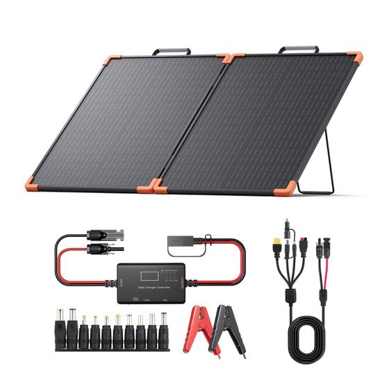 Imagem de Painel solar portátil ZOUPW 100W com controlador PWM 20A IP68