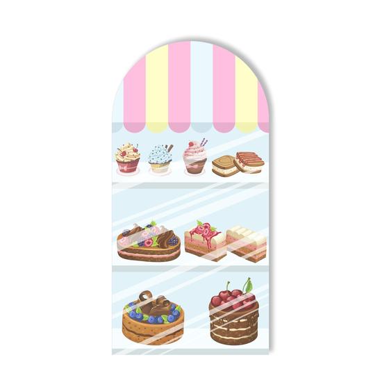 Imagem de Painel Sublimado Vertical Vitrine de Doces Patisserie Quitandas Candy Color 100x200cm